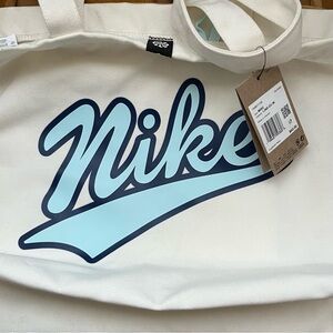 Nike Cream Tote with Blue Details